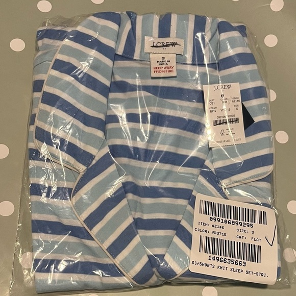 J. Crew Women’s Striped short sleeve knit pajama top AZ146 Blue & White Stripes - Picture 5 of 7